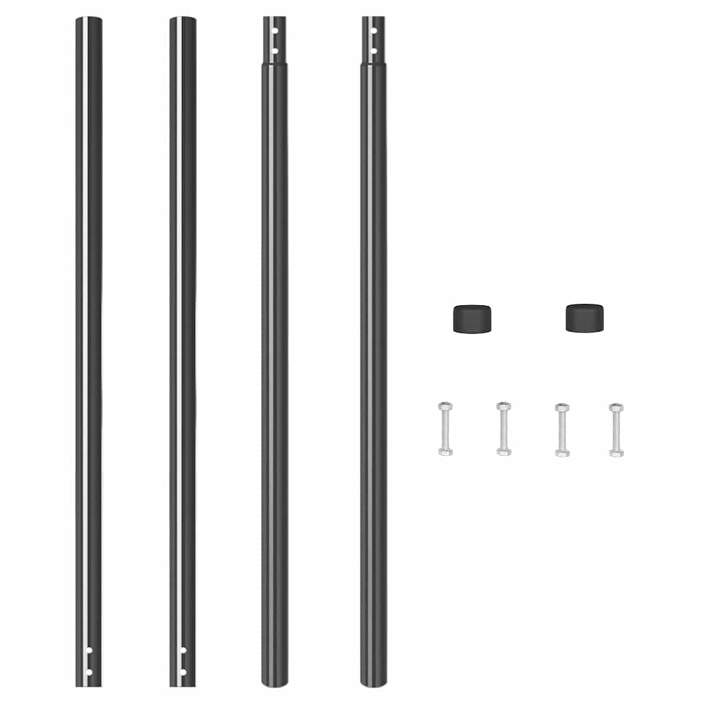 Plotové sloupky 2 pcs Šedá 130 cm Práškově lakovaná ocel