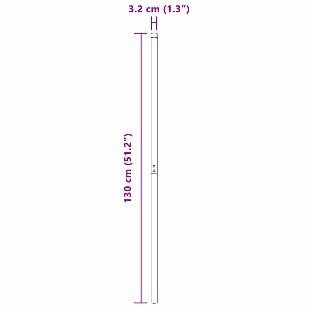 Plotové sloupky 2 pcs Šedá 130 cm Práškově lakovaná ocel