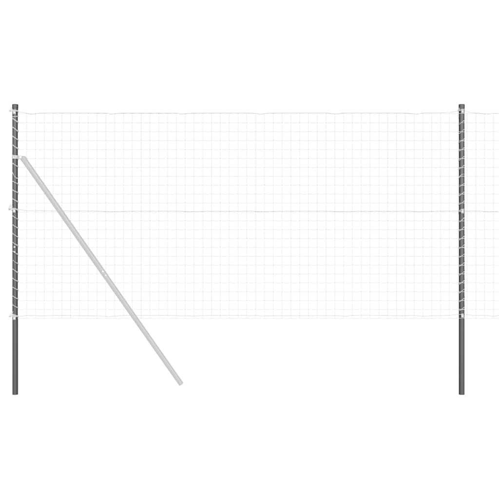 Plotové sloupky 2 pcs Šedá 140 cm Práškově lakovaná ocel