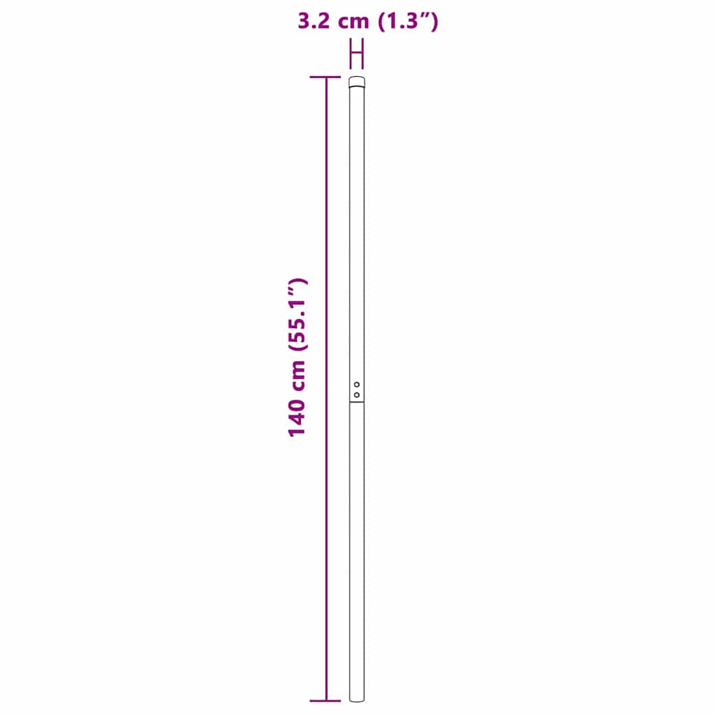 Plotové sloupky 2 pcs Šedá 140 cm Práškově lakovaná ocel
