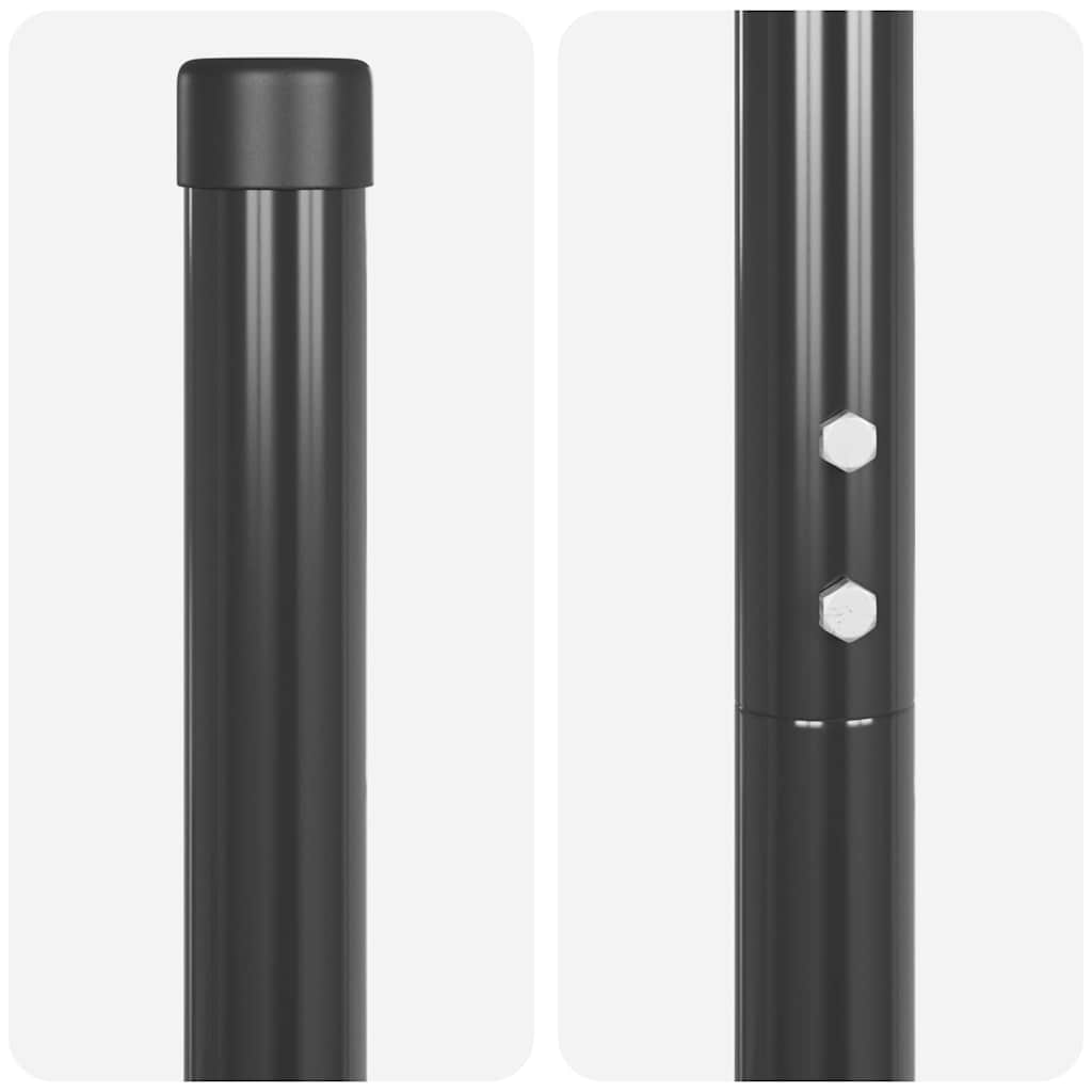 Plotové sloupky 2 pcs Šedá 210 cm Práškově lakovaná ocel