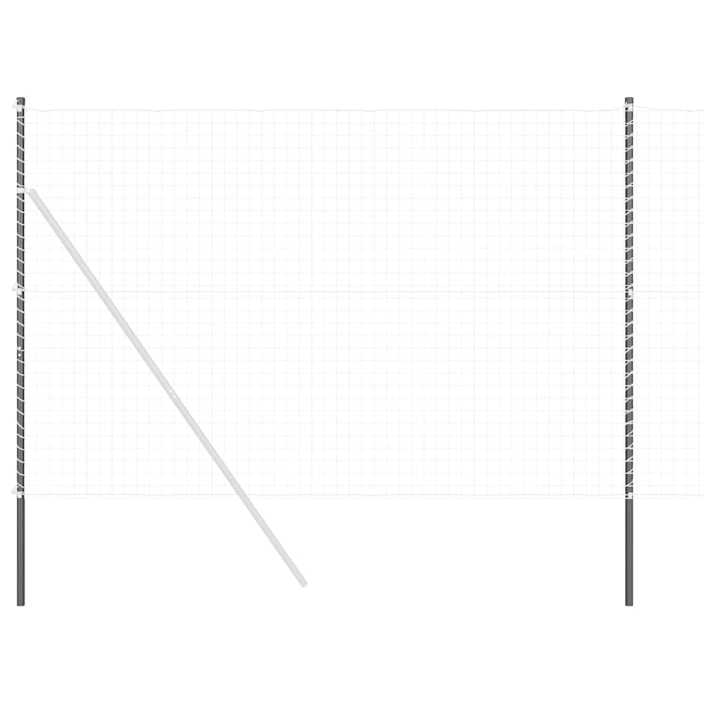 Plotové sloupky 2 pcs Šedá 210 cm Práškově lakovaná ocel