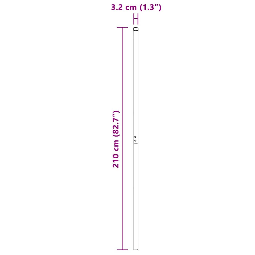 Plotové sloupky 2 pcs Šedá 210 cm Práškově lakovaná ocel