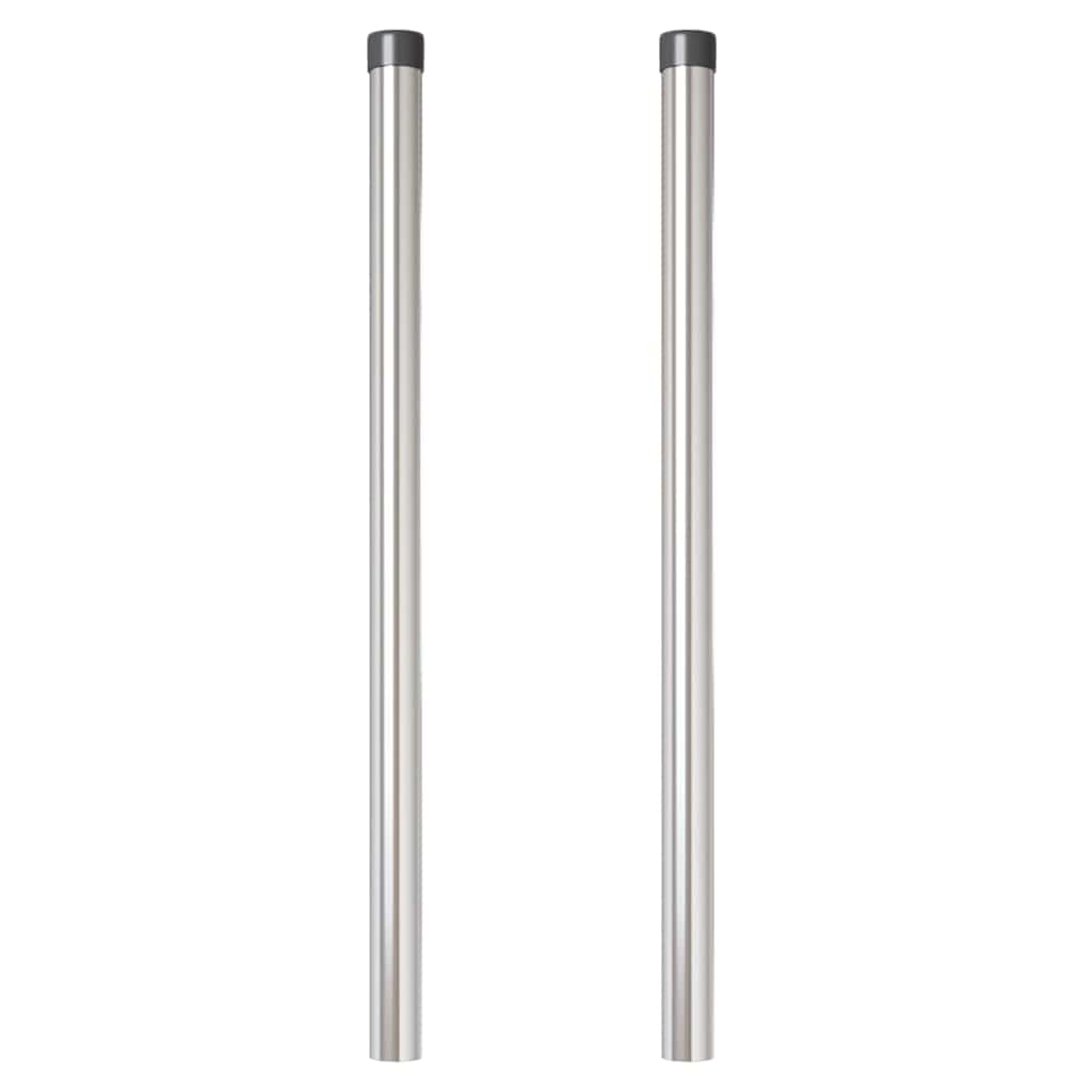 Plotové sloupky 2 pcs Stříbrná 50 cm Práškově lakovaná ocel