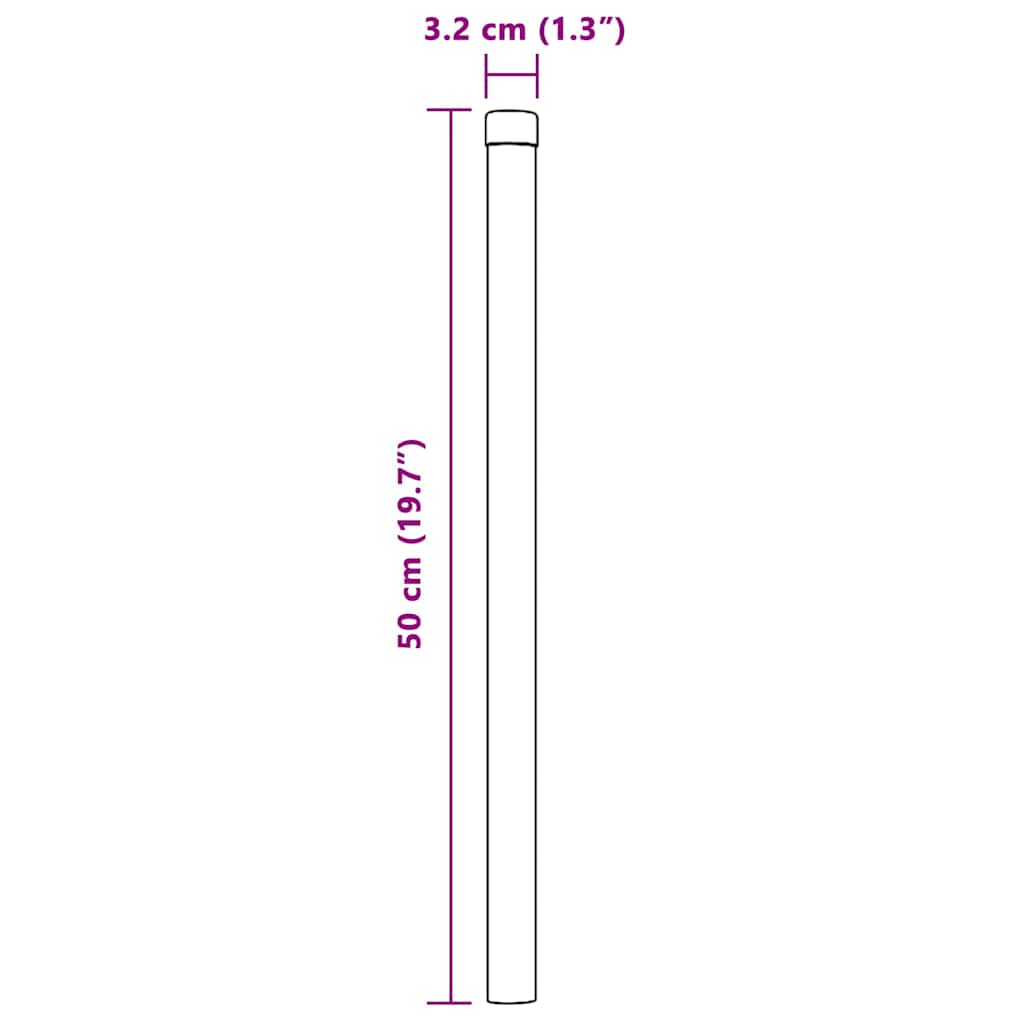 Plotové sloupky 2 pcs Stříbrná 50 cm Práškově lakovaná ocel