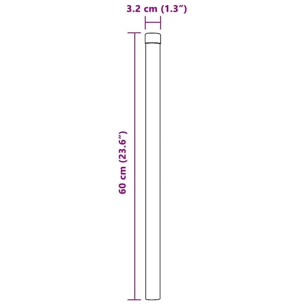 Plotové sloupky 12 pcs Stříbrná 60 cm Práškově lakovaná ocel