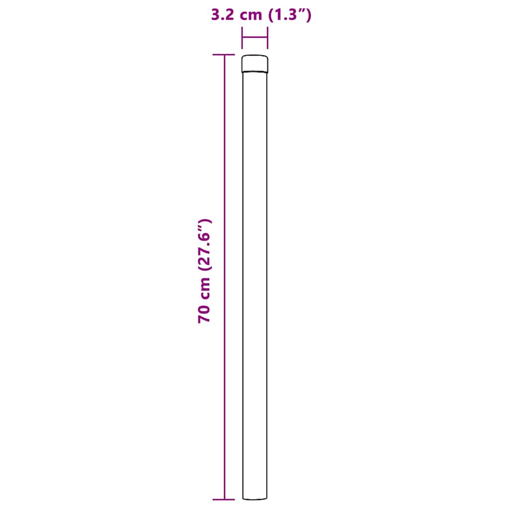 Plotové sloupky 12 pcs Stříbrná 70 cm Práškově lakovaná ocel