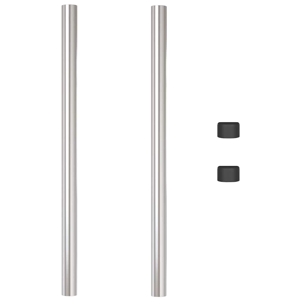 Plotové sloupky 2 pcs Stříbrná 90 cm Práškově lakovaná ocel