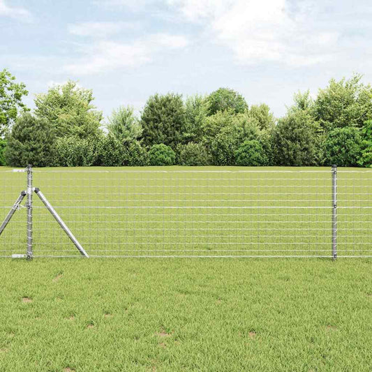 Plotové sloupky 12 pcs Stříbrná 90 cm Práškově lakovaná ocel