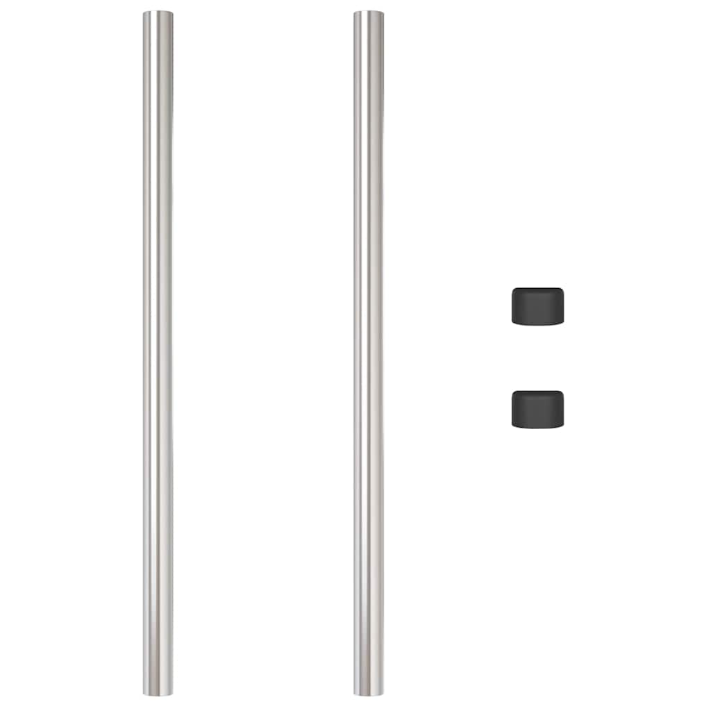 Plotové sloupky 2 pcs Stříbrná 100 cm Práškově lakovaná ocel