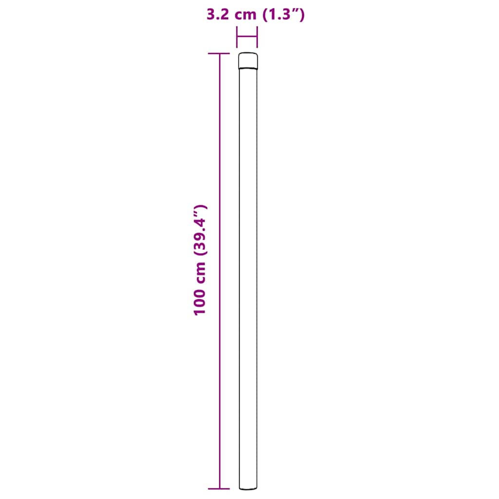Plotové sloupky 2 pcs Stříbrná 100 cm Práškově lakovaná ocel