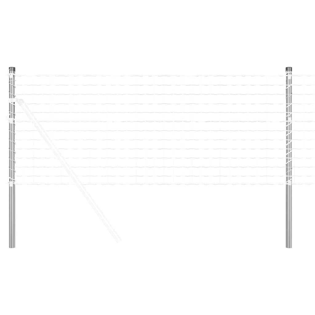 Plotové sloupky 2 pcs Stříbrná 120 cm Práškově lakovaná ocel
