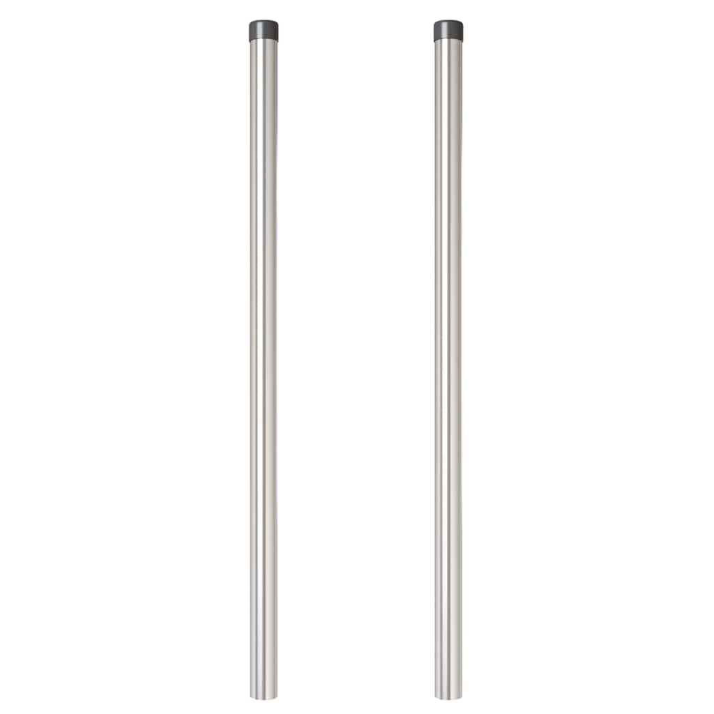 Plotové sloupky 2 pcs Stříbrná 120 cm Práškově lakovaná ocel