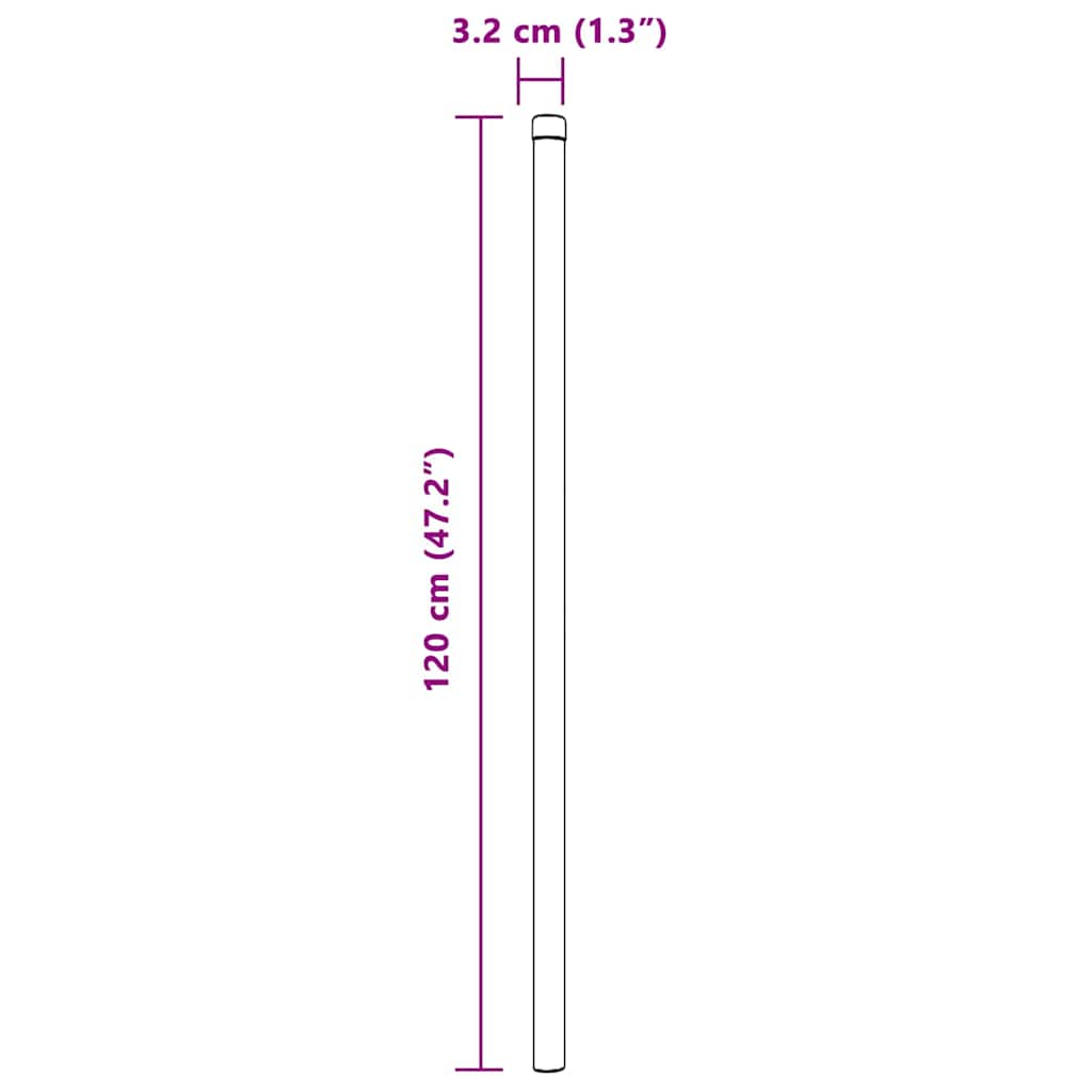 Plotové sloupky 2 pcs Stříbrná 120 cm Práškově lakovaná ocel