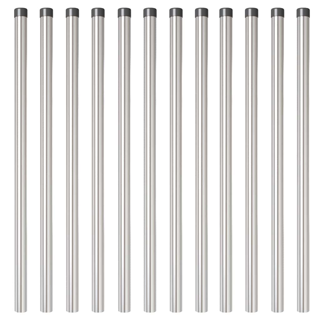 Plotové sloupky 12 pcs Stříbrná 120 cm Práškově lakovaná ocel