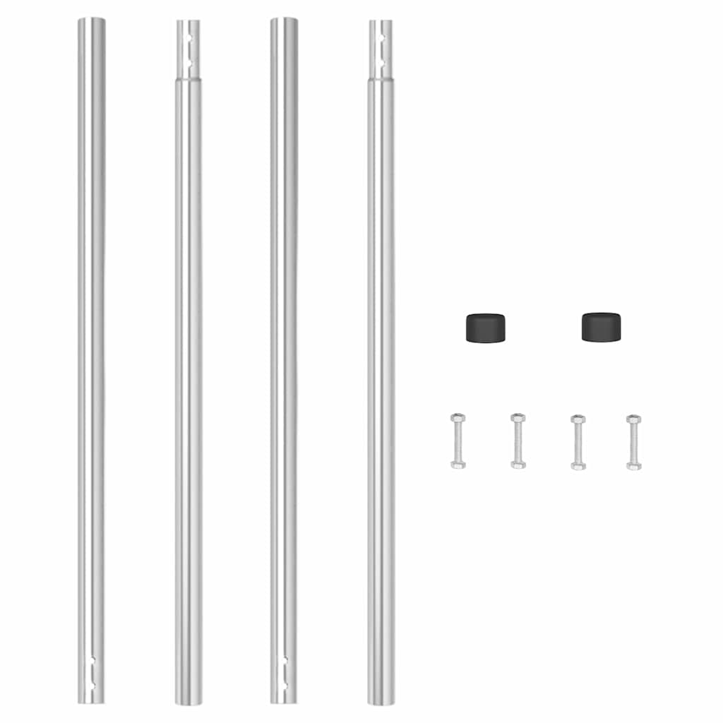 Plotové sloupky 2 pcs Stříbrná 140 cm Práškově lakovaná ocel