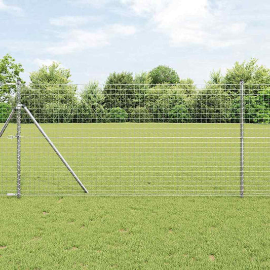 Plotové sloupky 12 pcs Stříbrná 140 cm Práškově lakovaná ocel
