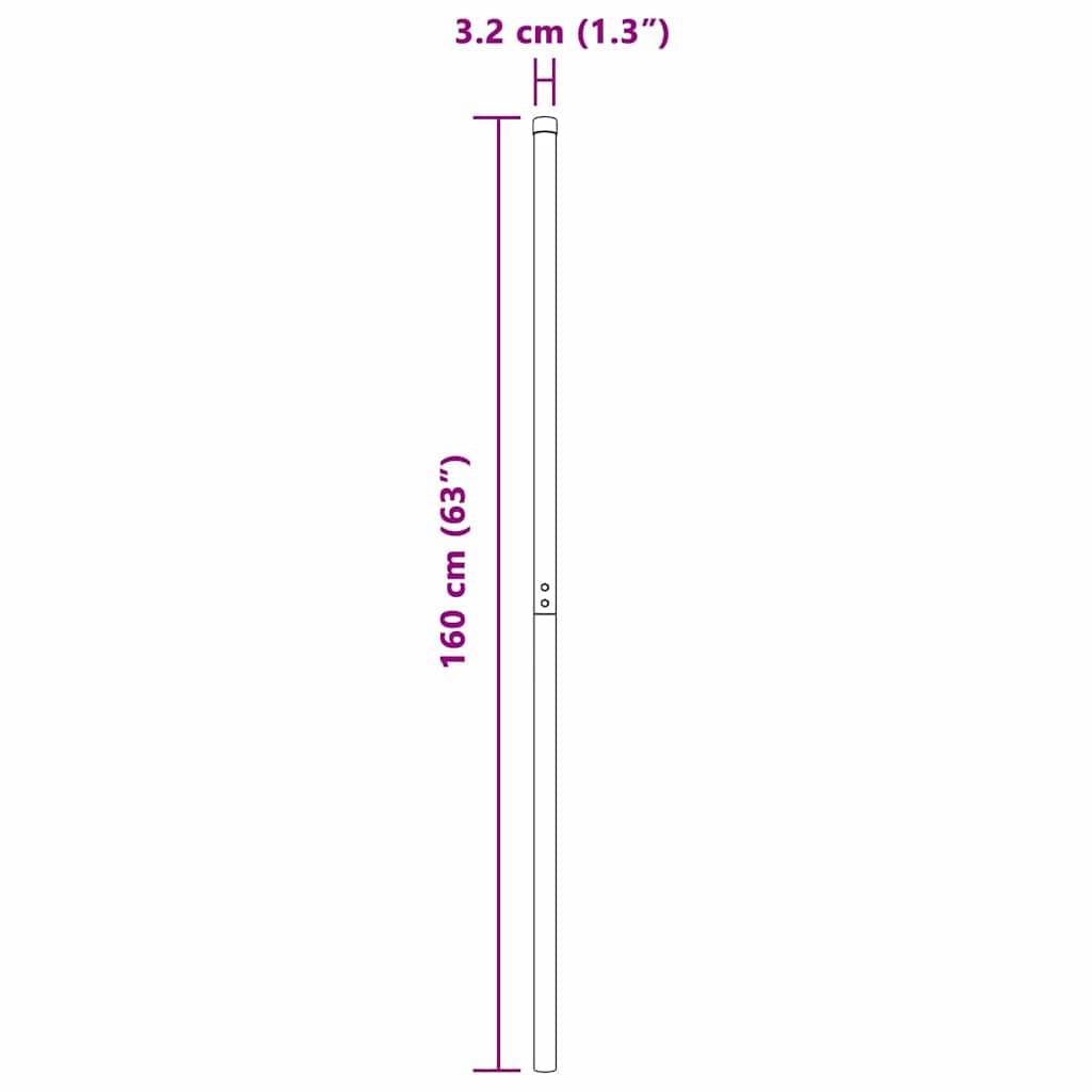 Plotové sloupky 2 pcs Stříbrná 160 cm Práškově lakovaná ocel