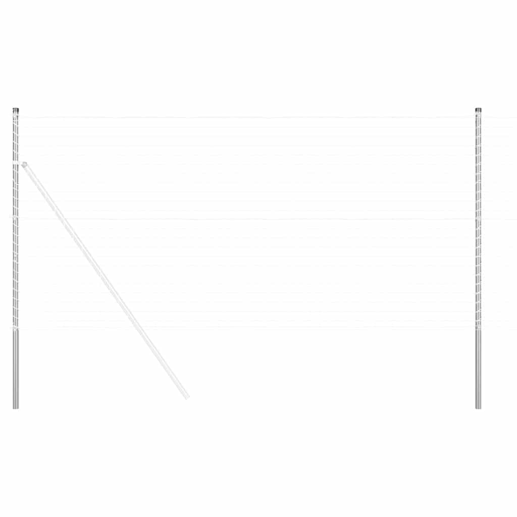 Plotové sloupky 12 pcs Stříbrná 180 cm Práškově lakovaná ocel