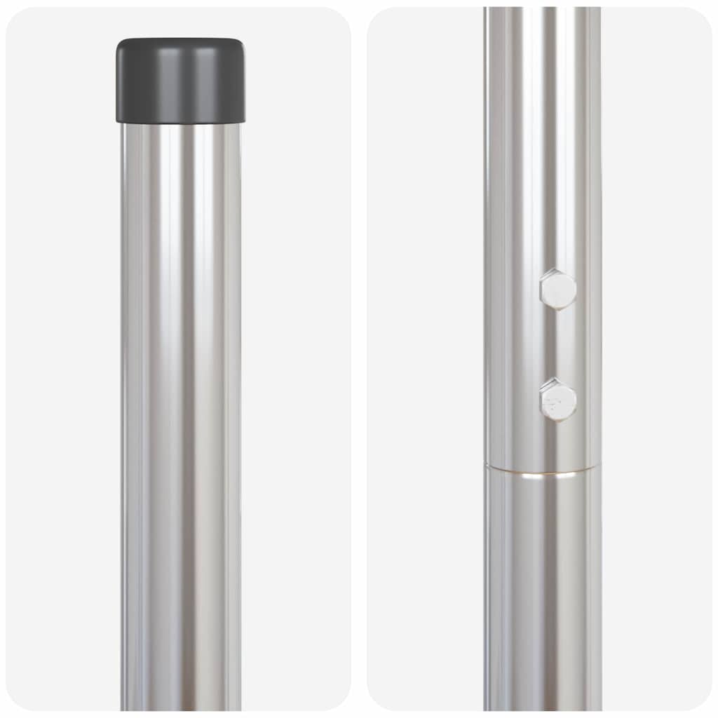 Plotové sloupky 2 pcs Stříbrná 200 cm Práškově lakovaná ocel