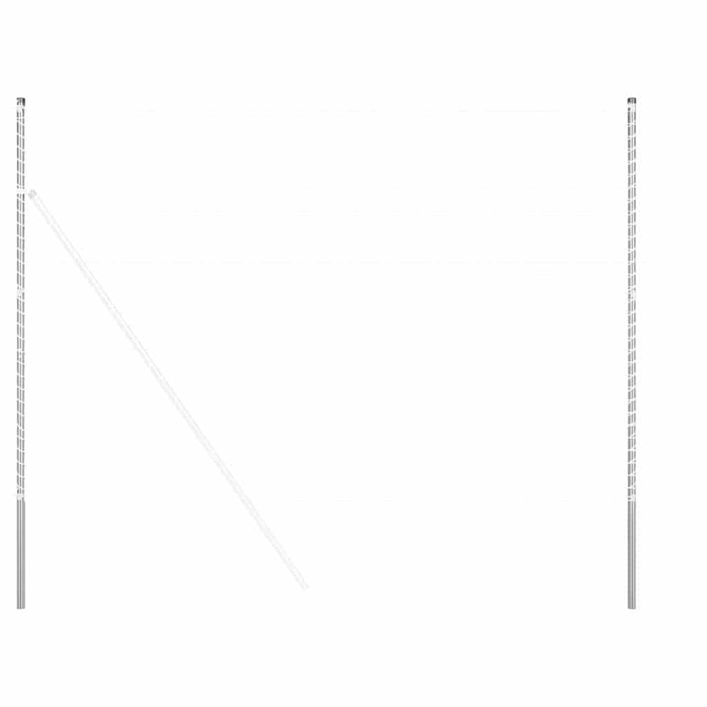Plotové sloupky 12 pcs Stříbrná 200 cm Práškově lakovaná ocel