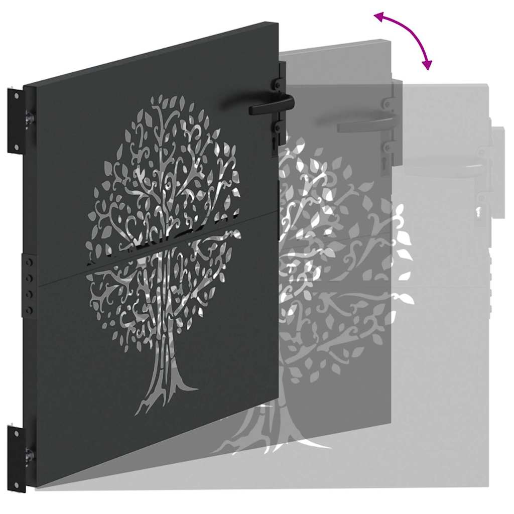 Zahradní brána, Zahradní brána 85x75 cm Corten ocel s designem stromu