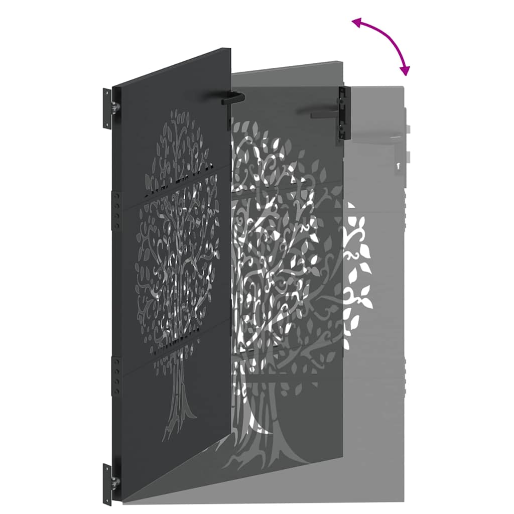 Zahradní brána, Zahradní brána 85x75 cm Corten ocel s designem stromu