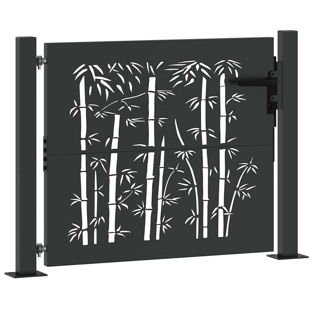 Zahradní brána, Zahradní brána 105x75 cm design z cortenové oceli s bambusem
