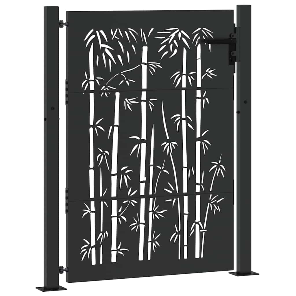Zahradní brána, Zahradní brána 105x75 cm design z cortenové oceli s bambusem