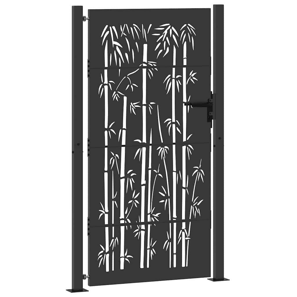 Zahradní brána, Zahradní brána 105x75 cm design z cortenové oceli s bambusem