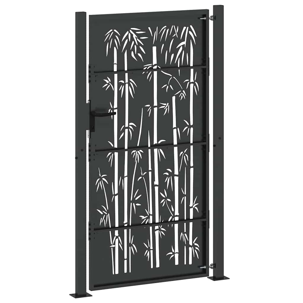 Zahradní brána, Zahradní brána 105x75 cm design z cortenové oceli s bambusem