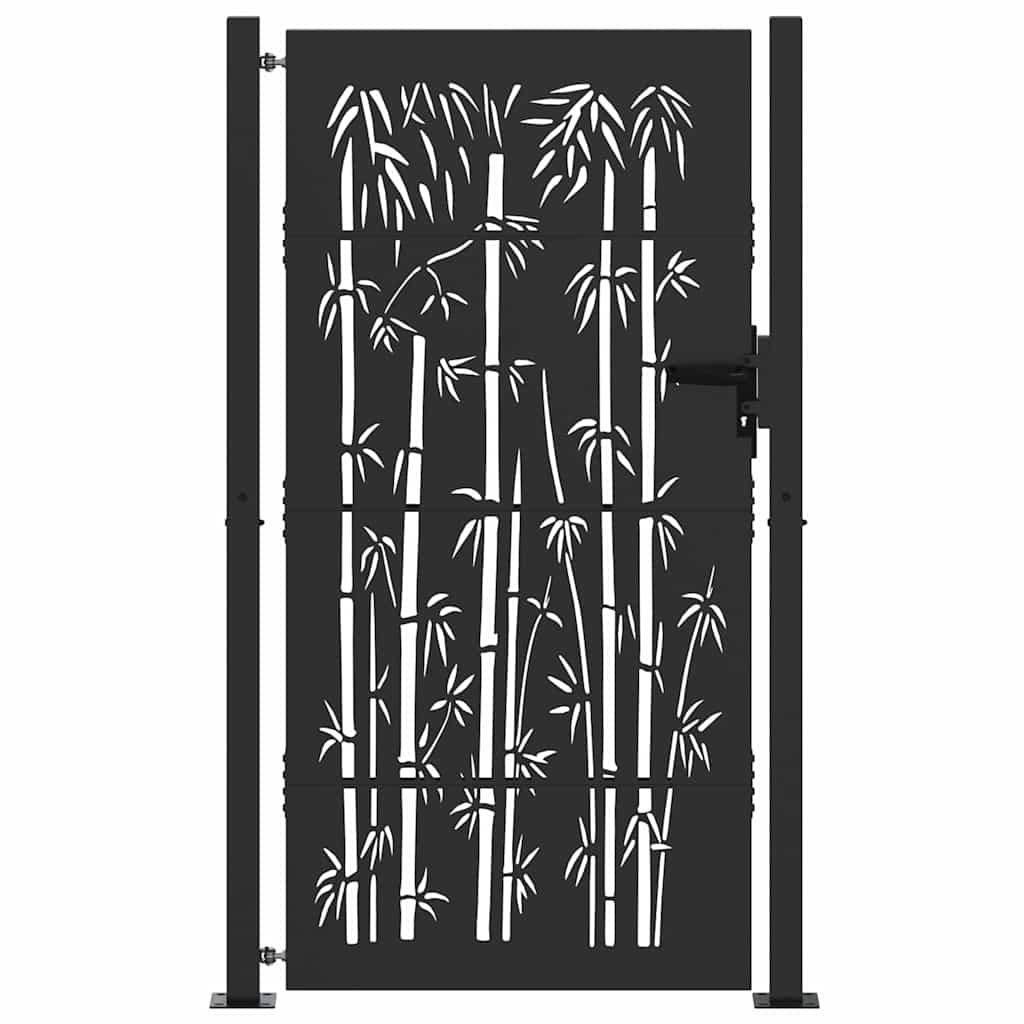 Zahradní brána, Zahradní brána 105x75 cm design z cortenové oceli s bambusem
