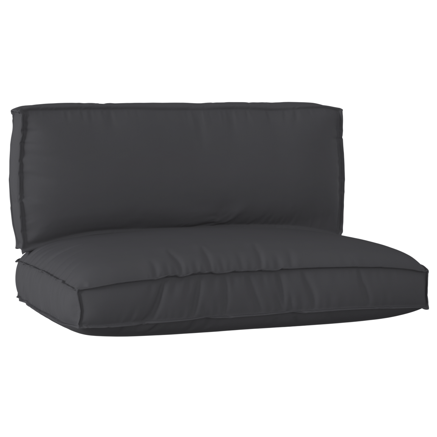 Sada polštářů na paletu 2 pcs Černá 120 x 80 x 12 cm