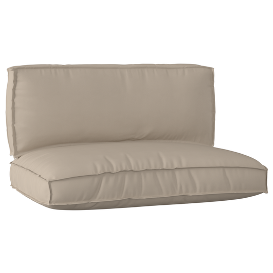Sada polštářů na paletu 2 pcs Taupe 120 x 80 x 12 cm