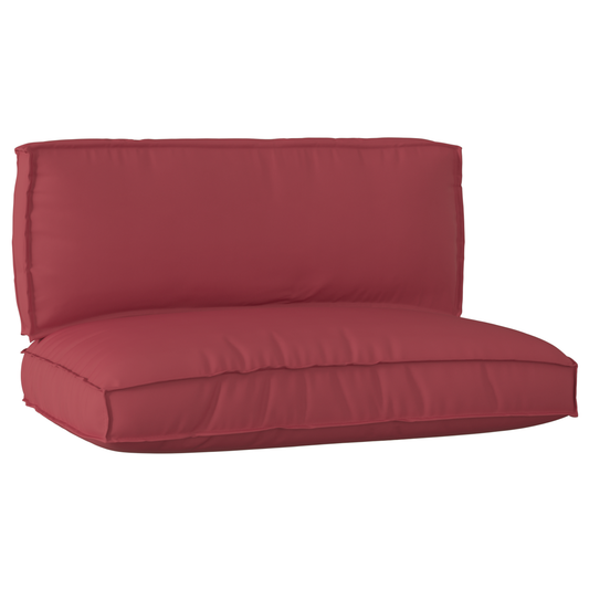 Sada polštářů na paletu 2 pcs vínová červená 120 x 80 x 12 cm