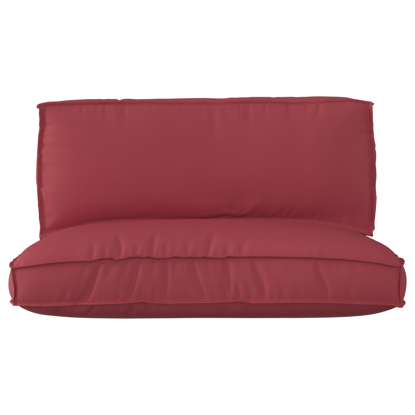 Sada polštářů na paletu 2 pcs vínová červená 120 x 80 x 12 cm