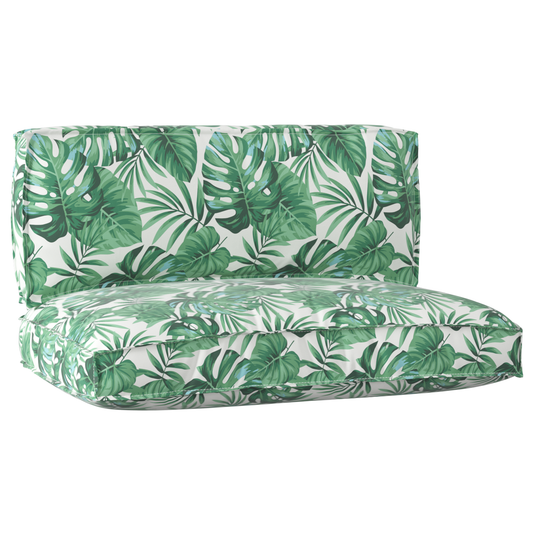 Sada polštářů na paletu 2 pcs Vzor listí 120 x 80 x 12 cm