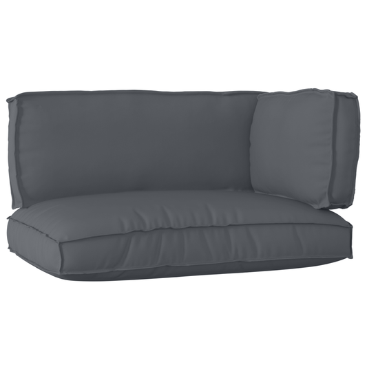 Sada polštářů na paletu 3 pcs Antracit 120 x 80 x 12 cm