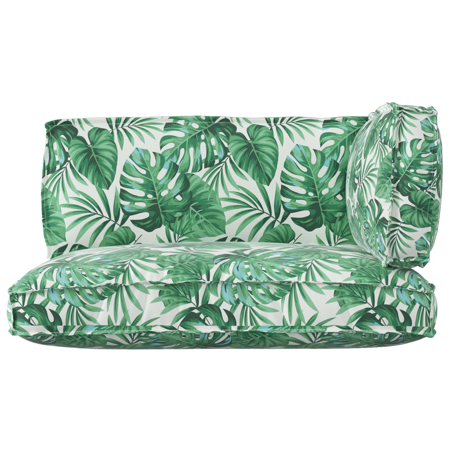 Sada polštářů na paletu 3 pcs Vzor listí 120 x 80 x 12 cm