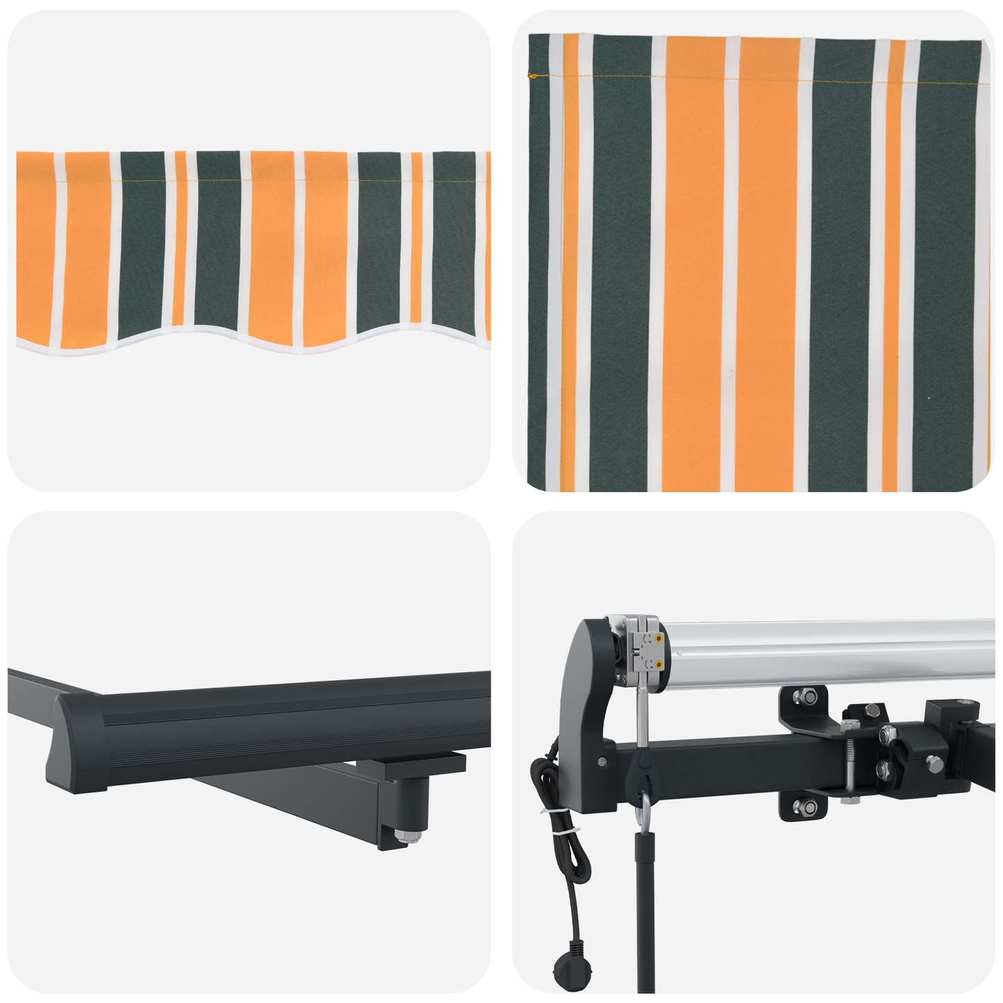 Budsorovatelné zastřešení Zelená a žlutá 350 x 250 cm textil