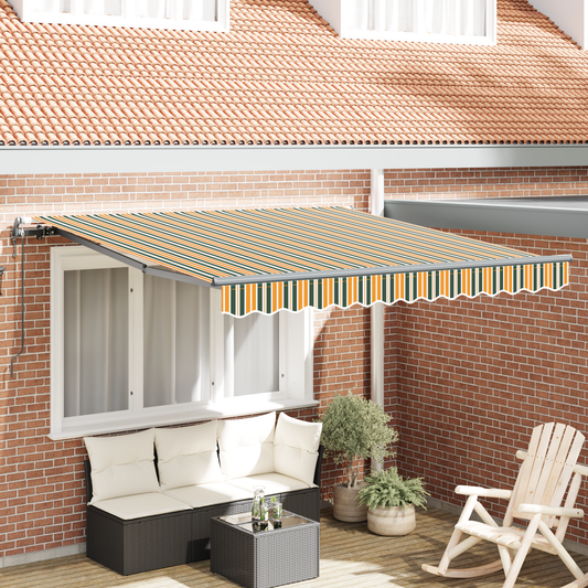Budsorovatelné zastřešení Zelená a žlutá 350 x 250 cm textil