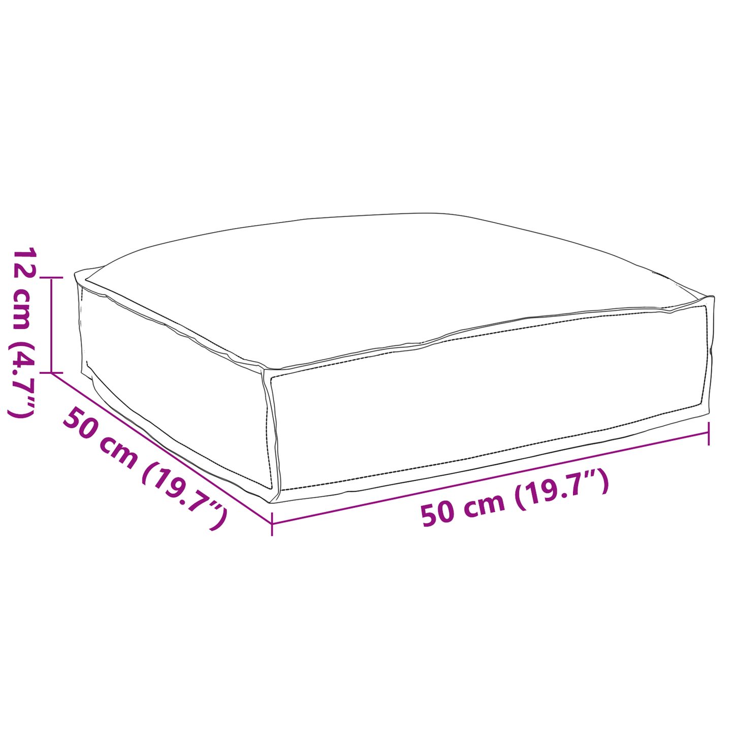 Polstr na paletové sedadlo Královská modř 50 x 50 x 12 cm