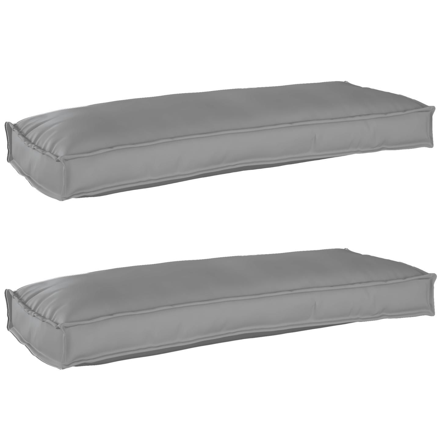 Sada polštářů na paletu 2 pcs Šedá 100 x 40 x 8 cm