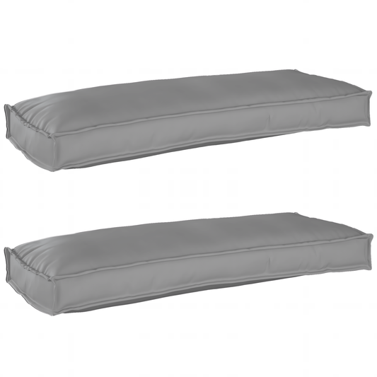 Sada polštářů na paletu 2 pcs Šedá 100 x 40 x 8 cm