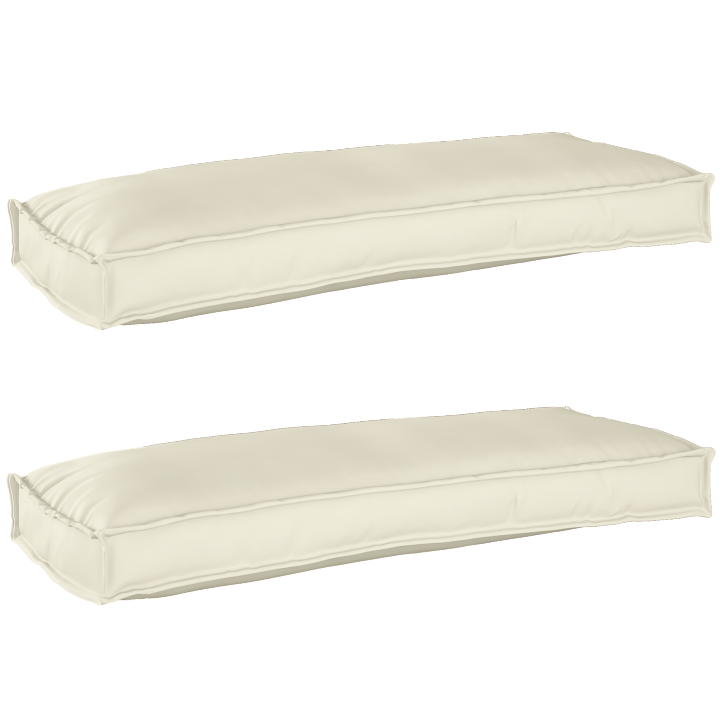 Sada polštářů na paletu 2 pcs Krémová 100 x 40 x 8 cm
