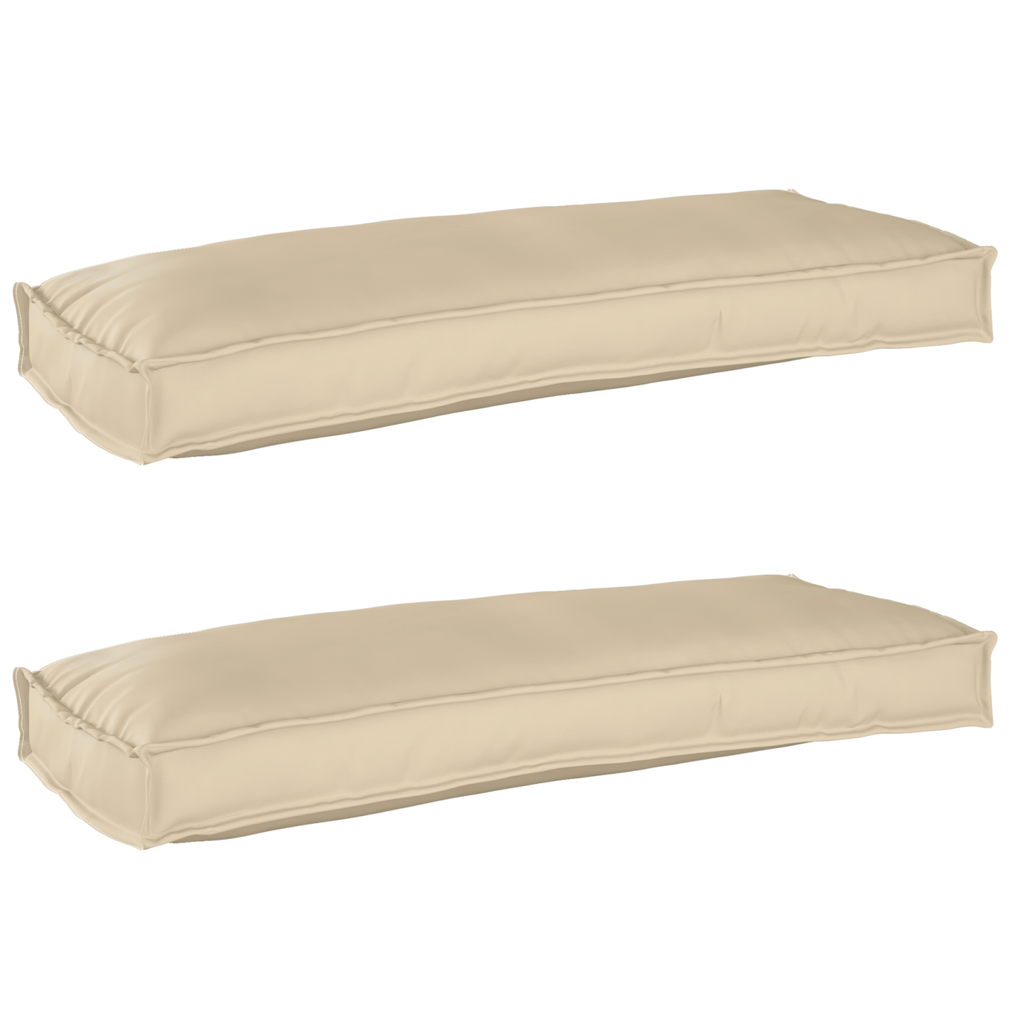 Sada polštářů na paletu 2 pcs Béžová 100 x 40 x 8 cm