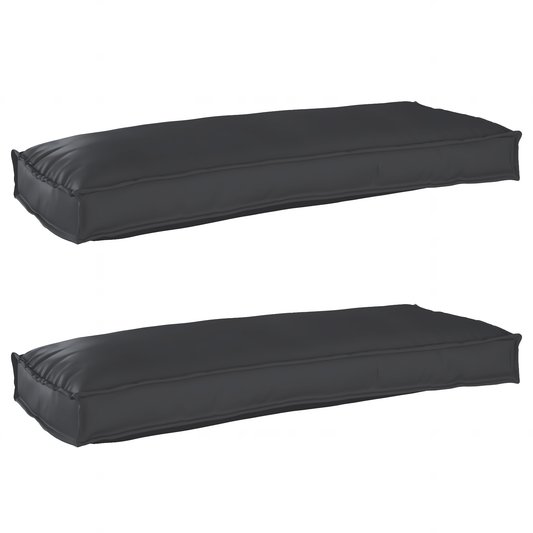 Sada polštářů na paletu 2 pcs Černá 100 x 40 x 8 cm