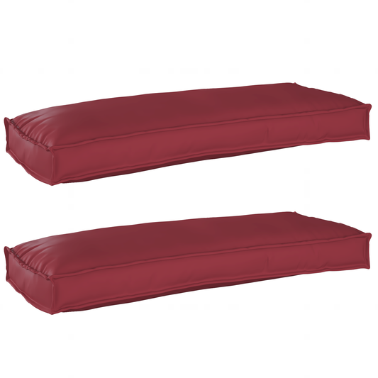 Sada polštářů na paletu 2 pcs vínová červená 100 x 40 x 8 cm