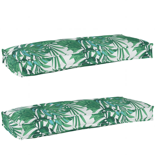 Sada polštářů na paletu 2 pcs Vzor listí 100 x 40 x 8 cm