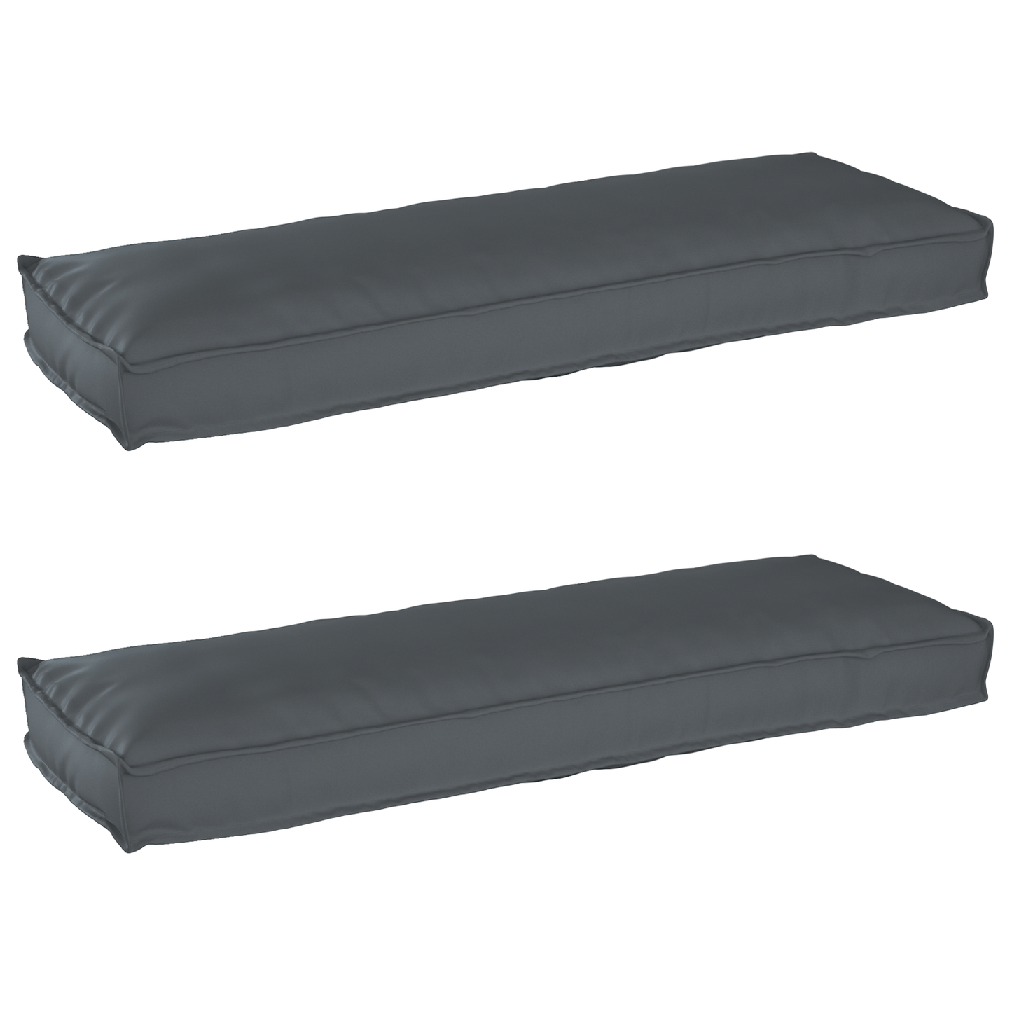 Sada polštářů na paletu 2 pcs Antracit 120 x 40 x 8 cm